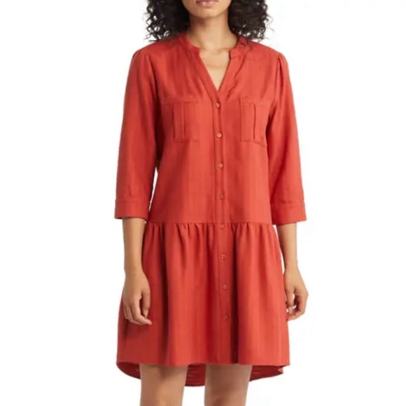 Caslon Dresses & Skirts - Caslon Women's High Low Red Orange Dress